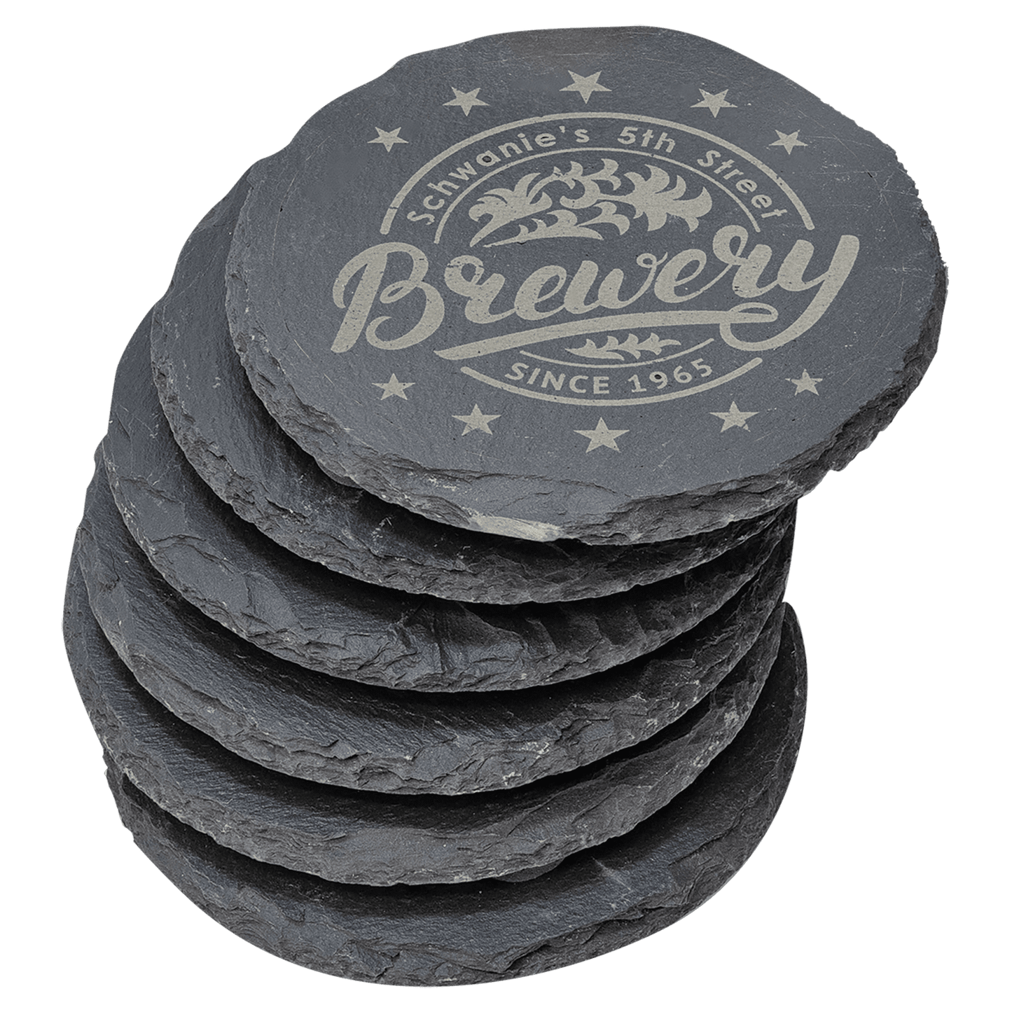 Slate Round Coaster Set