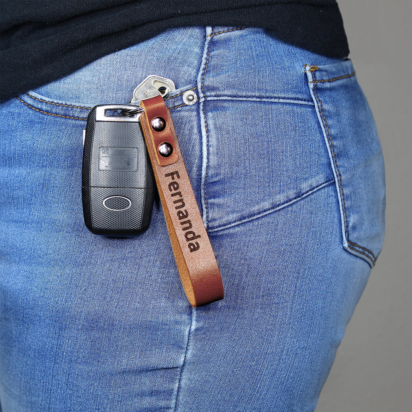 Leather Strap Keychain