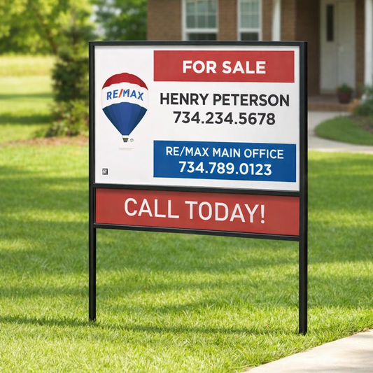 Realtor Yard Signs 18" x 24" + Rider – Pack of 3 with Frames